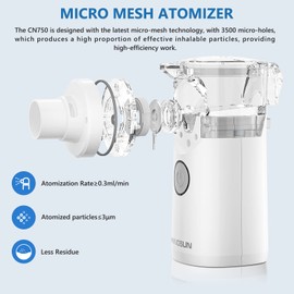 Hangsun Portable Mesh Mist Machine Silent Inhaler CN750 for Kids and Adult, with Storage Bag for Travel and Home Use