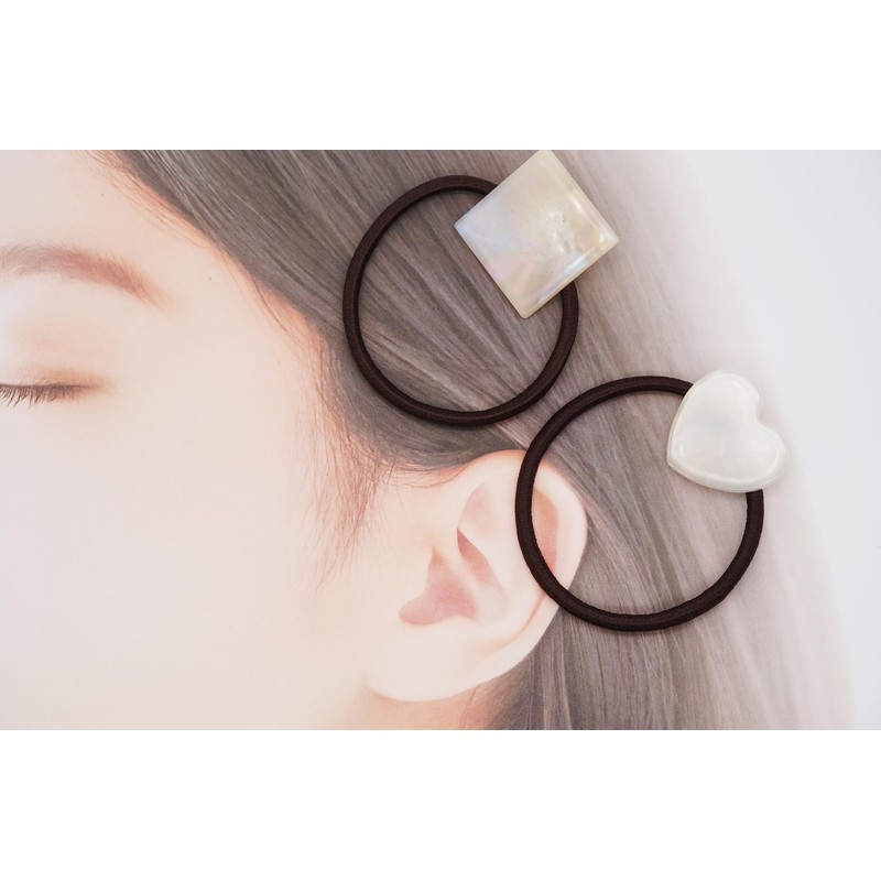 Aceti Hair Elastic Square, Heart (White)