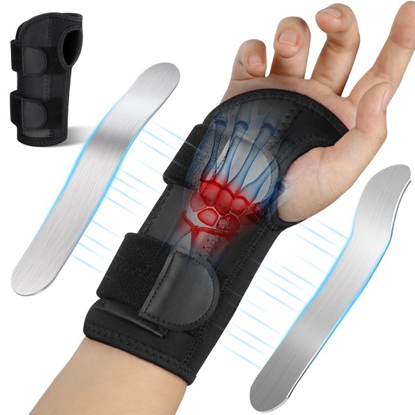 Niceuare Carpal Tunnel Wrist Brace Night Support with Metal Splint,
