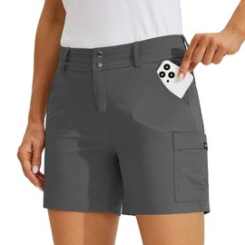 Willit Women's Golf Cargo Shorts Quick Dry Hiking Athletic Casual Summer Shorts with Pockets 5" Forge Grey 4
