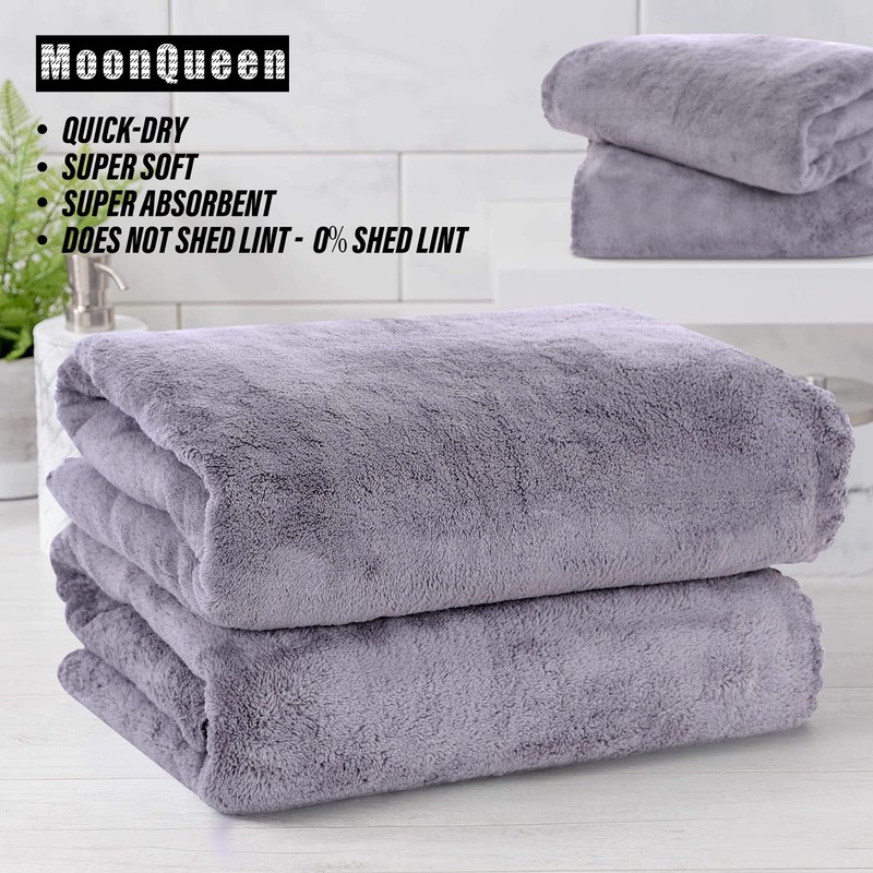 MOONQUEEN 2 Pack Premium Bath Towel Set - Quick Drying