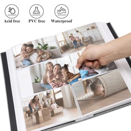 Álbum de fotos de lino con 300 bolsillos para fotos de 10 x 15 cm, cubierta de tela, libros de fotos, álbumes de fotos, bodas, familia de Vienrose…