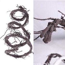 Fosolasi 300cm/118inch Flexible Brown Big Artificial Tree Branches Fake Tree Trunk Leaf Garland Rattan Wreath Cherry Blossom Grape Cane Vines for Wall Hanging Front Door Reptile Habitat Decoration