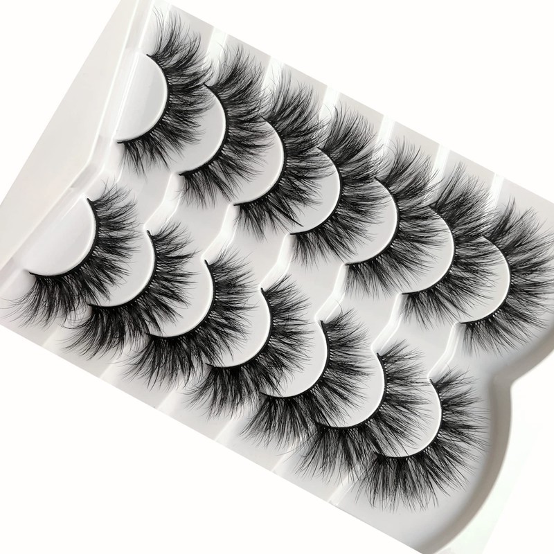 Pooplunch False Eyelashes 8D Cat Eye Volume Wispy Clusters Faux