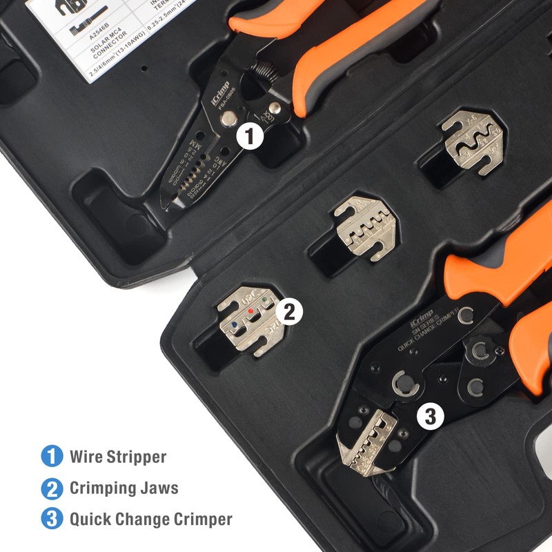 iCrimp Quick Change Ratcheting Crimper Tool Kit, Automotive Service Kit,