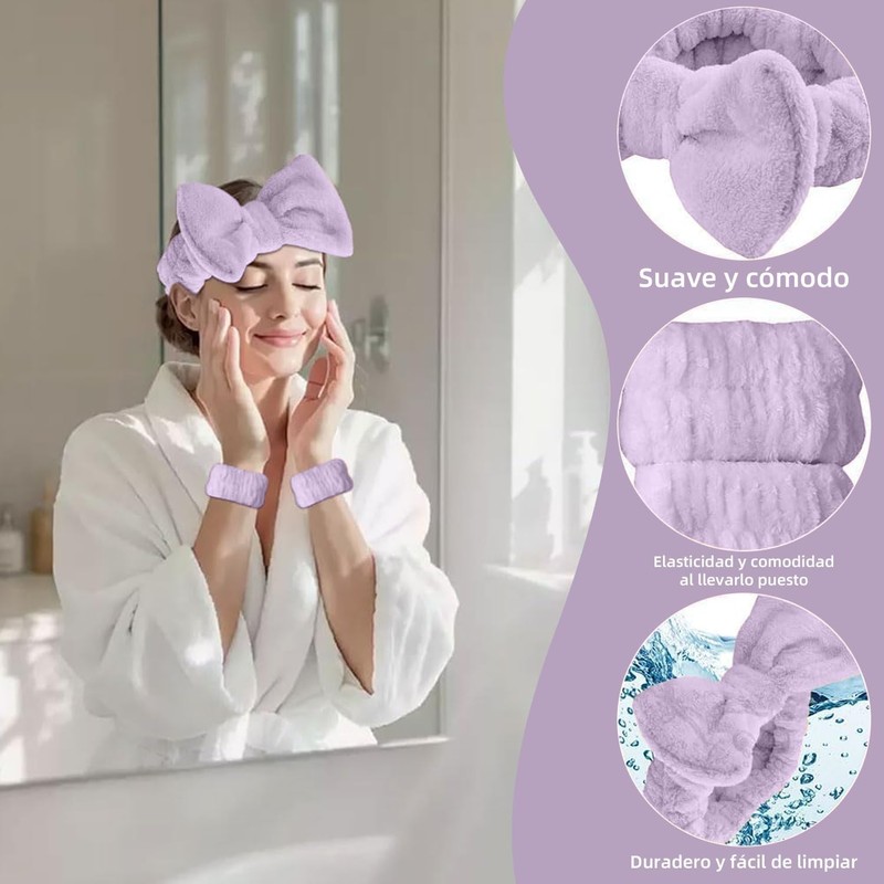 Set de 16 Piezas con Diademas Skincare para Mujer y