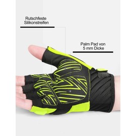 INBIKE Cycling Gloves Men's Half Finger MTB Gloves Mountain Bike Summer Short Road Bike Cycling Gloves Fingerless Clothing Men Women Green XL