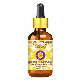 Deve Herbes Natural Extra Virgin Coconut Oil (Cocos nucifera) with Glass Dropper Cold Pressed 100ml (3.38 oz)