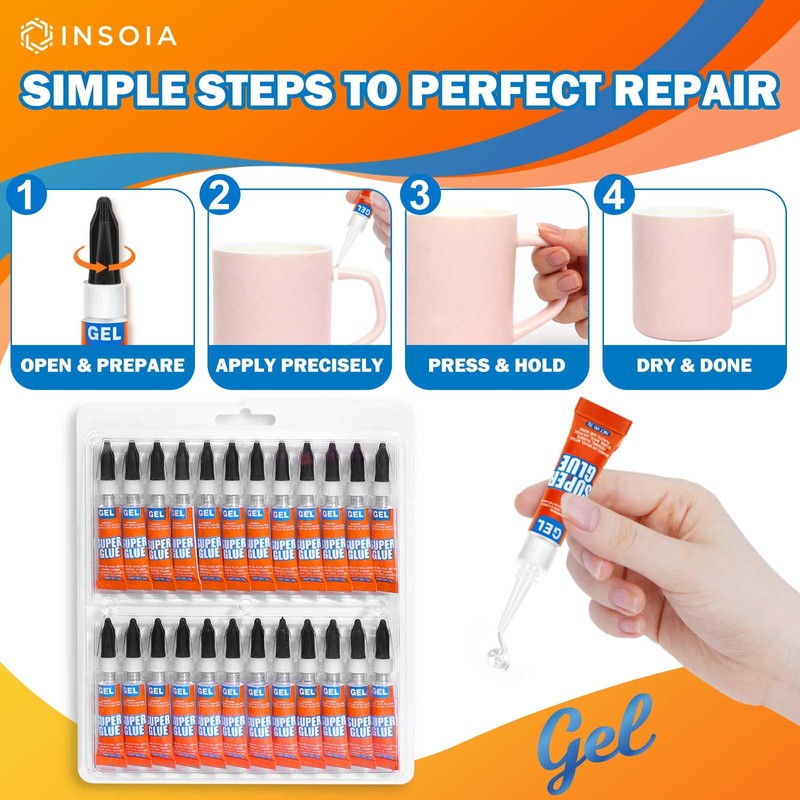 Super Glue Gel Clear Non-Drip, 24 X 3g All Purpose