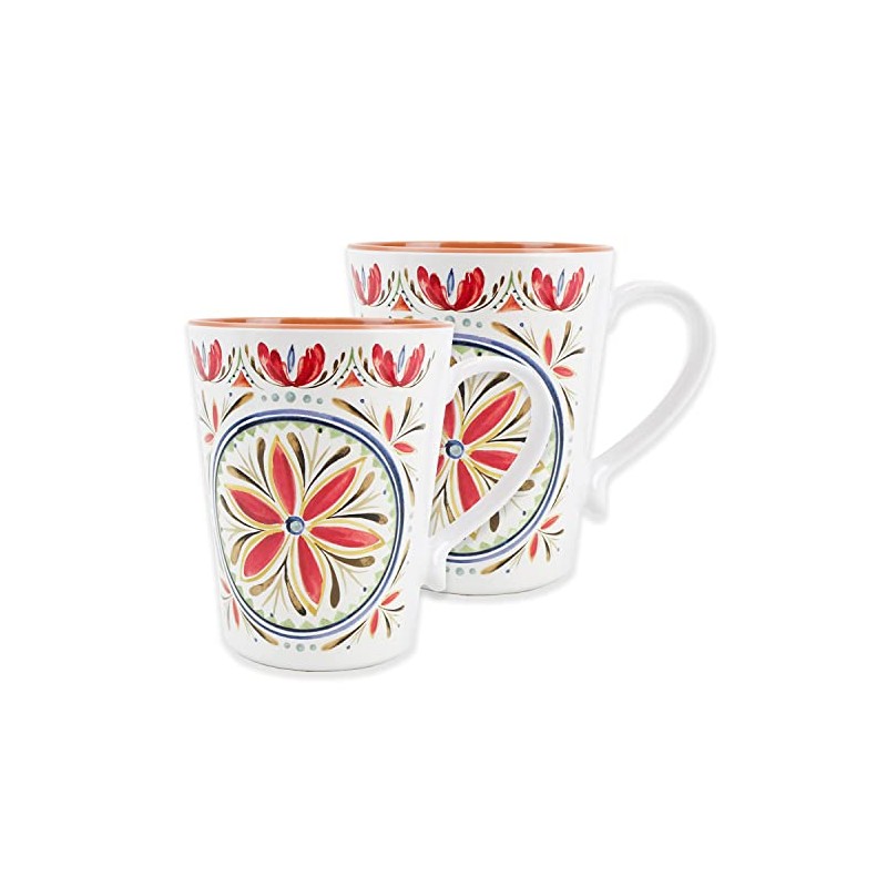 Auntie Morags Purely Home Rio Medallion Melamine/Plastic Outdoor/Camping/BBQ Mugs (Mediterranean,