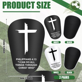 2Pairs Mini Shin Guards Soccer 3.35 x 2.36Inch Christian Faith
