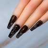 Sun&Beam Nails Handmade Press On Nail Long Coffin Ballerina Black