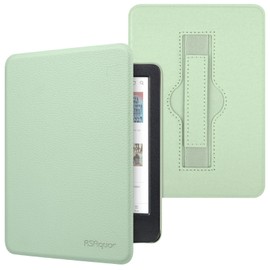 RSAquar 6 Inch Tolino Shine Color/Shine 5(2024)/Shine 4(2022) & Kobo Clara Colour BW 2E Case with Wrist Strap, Slim Protective Case with Auto Sleep/Wake - Agave Green