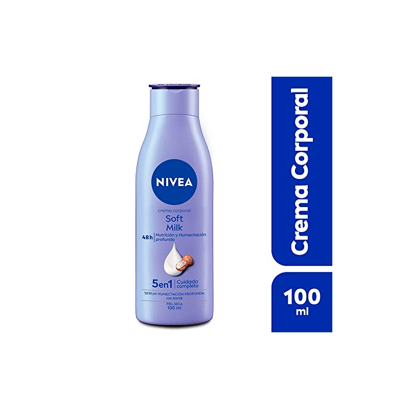 NIVEA Body Crema Corporal humectante Soft Milk (100 ml), 48