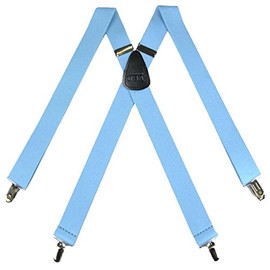 Solid Suspender for Men Made in USA X-Back Genuine Leather Trimmed clip end tuxedo suspenders Many solid colors available