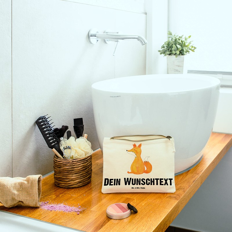 Mr. & Mrs. Panda Größe M Personalisierte Schminktasche Fuchshörnchen Wunsch