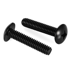 #8-32 x 1-3/4" Truss Head Machine Screws, Full Thread, 18-8 Stainless Steel, Black Finish, Quantity 50