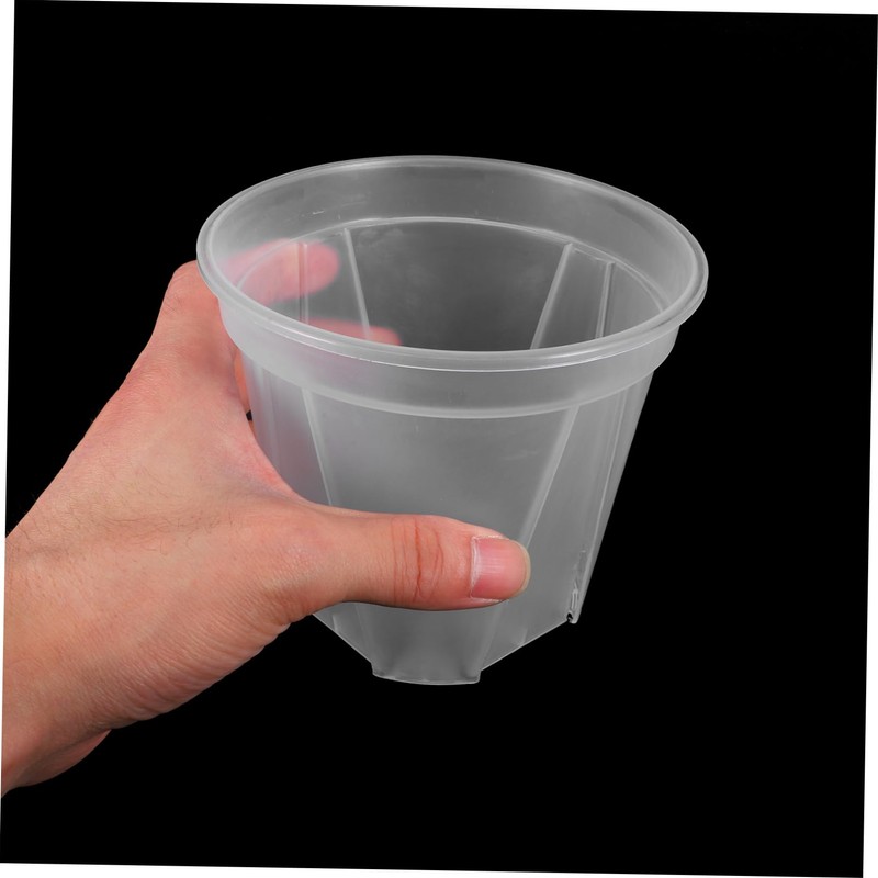 SUPVOX 10Pcs Root Control Flower Pots Transparent Plastic Nursery Planters