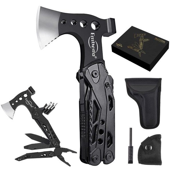 Multi Tool Axe, Embedo Foldable 15 in 1 Multitool Survival