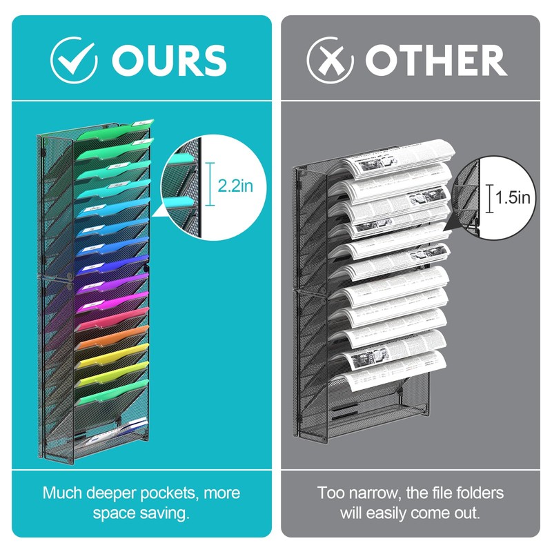 samstar 16 Tier Wall File Organizer Hanging Wall File Holder