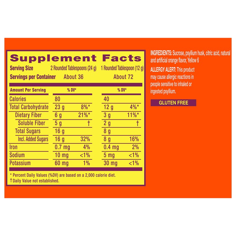 Metamucil Metamucil Smooth Texture Orange Flavor Powder - 72 Doses
