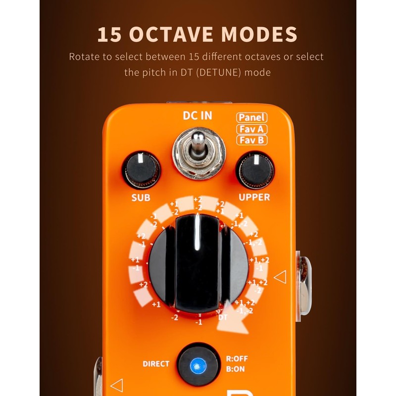 MOOER Purer Octave Guitar Pedal with 15 Octave Modes and