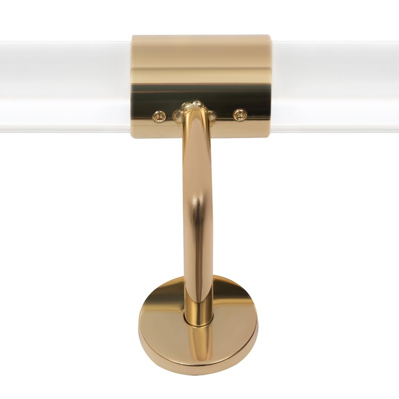 Handrail, 2 Pack Acrylic Staircase Handrails, Clear with Golden Brackets,