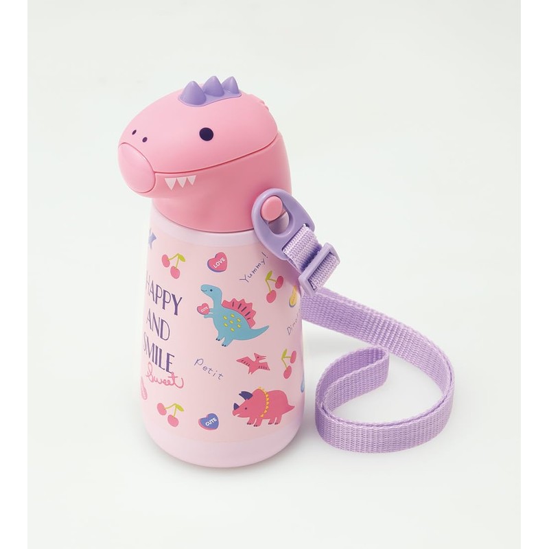 Skater SSH4D-A 3D Stainless Steel Straw Water Bottle, 12.5 fl