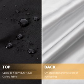 BEEWAY Garden Furniture Cover With Air Vent, Waterproof Patio Rattan Sofa Table Chair Set Cover - 420D Oxford Fabric, Windproof - Rectangular 125 x 63 x 72cm