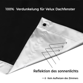 Update Sun Protection Roof Window Roller Blind, Blackout Roller Blind, Blackout Fabric Roller Blind, Blackout Heat Protection, No Drilling, Heat Protection Roller Blind for Velux and Roto Windows in