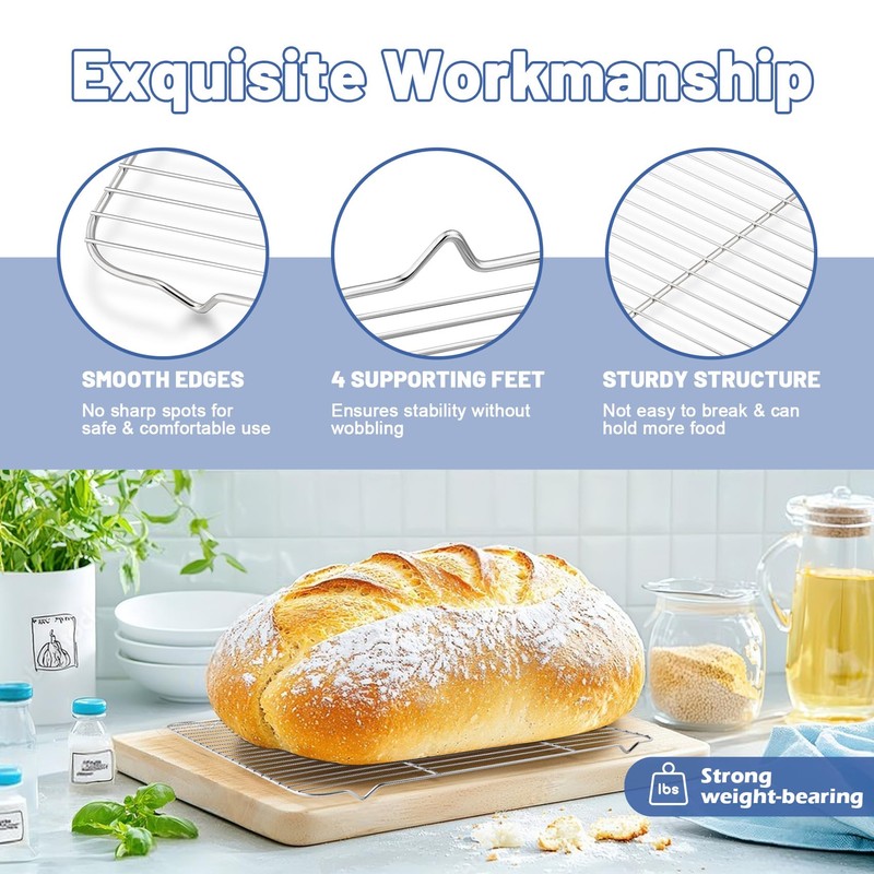 TeamFar Cooling Rack, 16.6” x 11.45” Stainless Steel Wire Baking