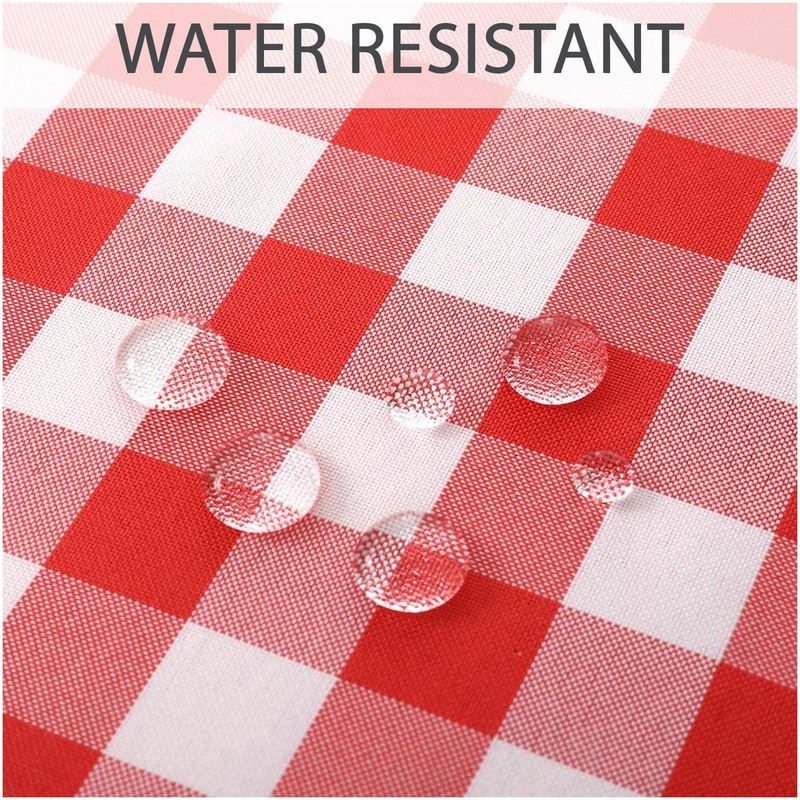 Red Gingham Checkered Table Cloth - Self Cutter Picnic Durable