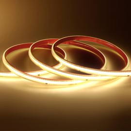 110V COB LED Strip Light - 65.6ft/20m 3000K Warm White IP65 Waterproof Light Strip High-Density 5920LEDs Cuttable Tape for Indoor Ceiling Commercial House Outdoor Garden Terraces DIY Lighting Projects