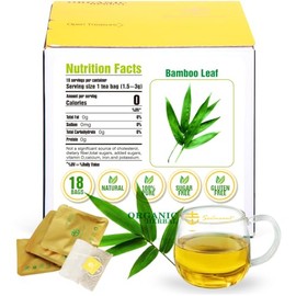Soilmount Té de hojas de bambú, bolsita de té de hojas de bambú, té de hojas de bambú orgánico 100 % natural puro (DanZ 18 unidades (paquete de 1)