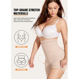 SHAPSHE Tummy Control Shapewear Shorts Faja Postparto Stomach Compression Underwear for Women Booty Lifting Girdles for Women Body Shaper Flat Tummy Thigh Slimmer Boyshorts for Wedding Beige 3XL