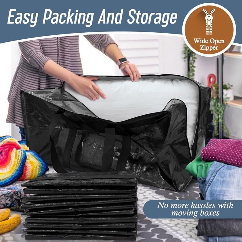 12 Pack Extra Heavy Duty Large Moving Bags with Strong