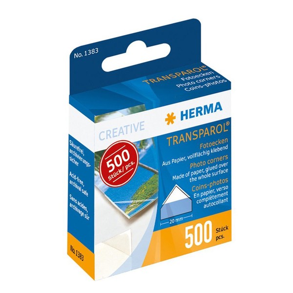 HERMA 1383 Photo Corner (Pack of 500) Clear/White