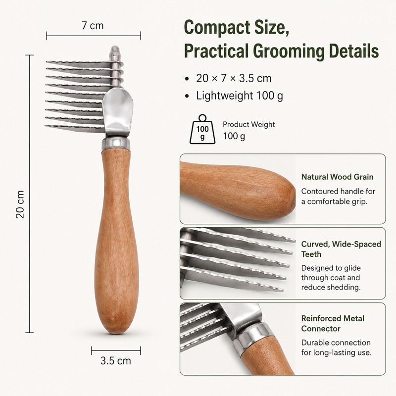 Undercoat Rake for Dogs and Cats - Stainless Steel Dematting