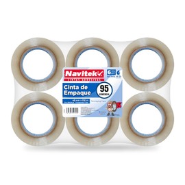 Cinta de Embalaje Transparente 095| Transparente | 48mm x 150m | Cinta Adhesiva Resistente para Cajas y Paquetes | Adhesivo Acrílico Base Agua | Uso Hogar, Oficina y Taller |Pack 6 uds
