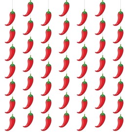 Frienda 8 Pcs Fiesta Cinco De Mayo Decorations Chili Pepper Garland Fiesta Banner Chili Cook off Hanging Swirls Contest Tasting Competition Decor Mexican Kitchen Cook off Party Supplies(Red)