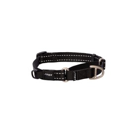 Rogz Webbed Control Obedience Dog Collar Black Medium