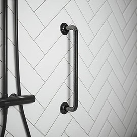 Rothley Grab Rail Mobility Disability Aid - Pewter Handle Bathroom Outdoor - 457x25mm
