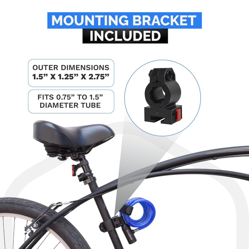DocksLocks Bike Cable Lock Set, Coiled Security Cable with Key
