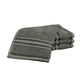 Bentley Priory Linens Supreme Face Flannels for Bathroom 500GSM Super Soft Combed Cotton Pack of 4 Absorbent and Quick Dry Face Cloth Flannel Towels Set 30 x 30cm (CHARCOAL)