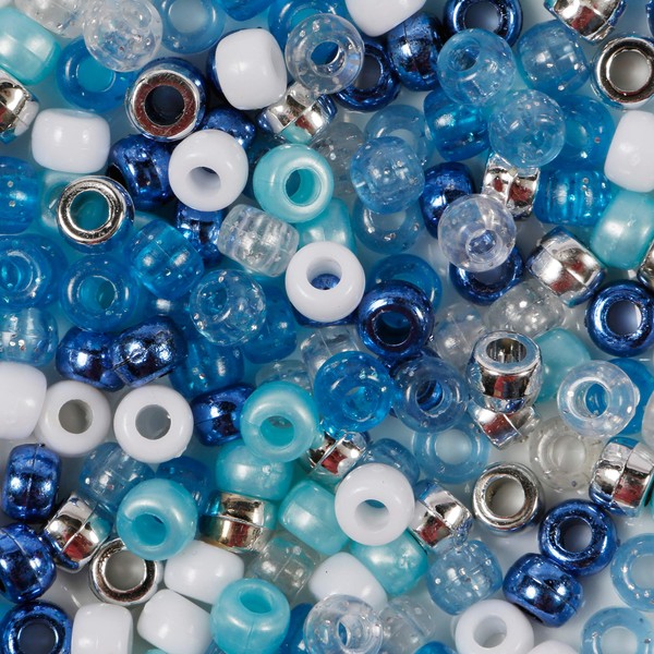 200 Pieces Merry Christmas Pony Bead Mix 9mm x 6mm