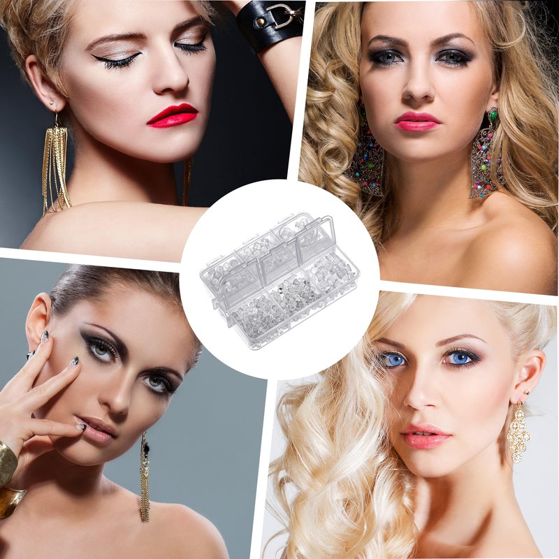 550 Pcs 6 Styles Clear Earring Backs, Earring Backs for