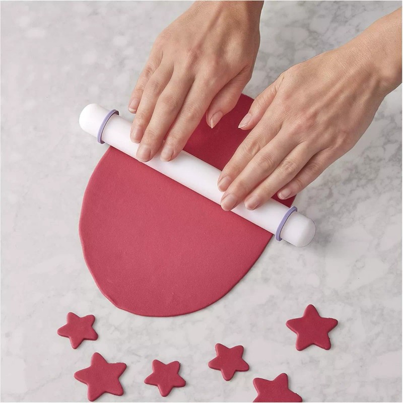 SARO STORE Rodillo Para Fondant Con Ligas Niveladoras