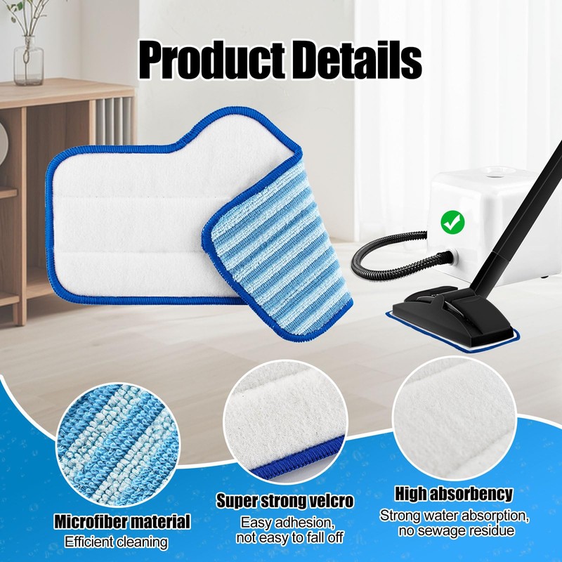 Yuunaie Steam Mop Pads for Dupray Neat Steam Cleaner, 6