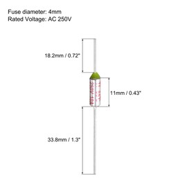 sourcing map 10 Pcs Metal Temperature Thermal Fuse SF85 85C 185F 10A 250V Cutoff Thermal Fuse with 20 Pcs BN1.25 Bare Terminal Butt Connector