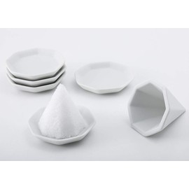 Kamidananosato Salt Set, Octagonal, Small Set with 5 Unglazed Octagonal Plates, Easy to Make, Hardener, Luck, Amulet, Purification
